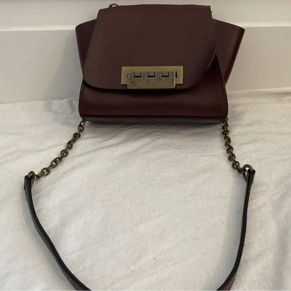 ZAC POSEN Mini Burgundy Flap Chain Crossbody - Picture 1 of 11